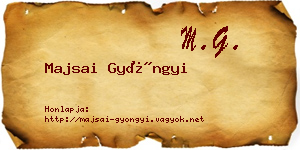 Majsai Gyöngyi névjegykártya